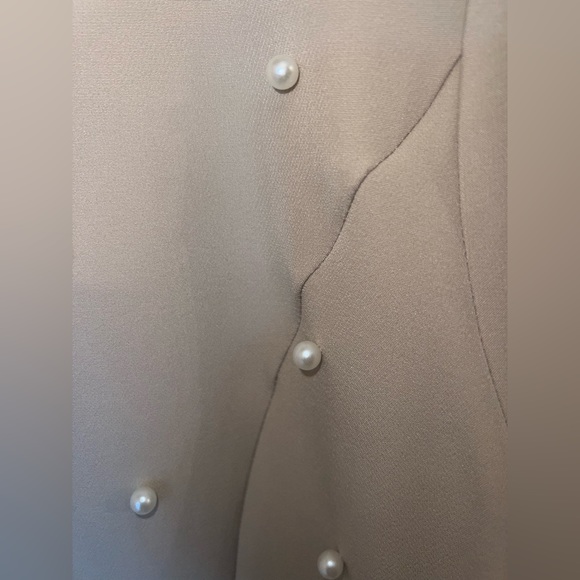 NWT! Saint Genies Pearl Studded Tan Boyfriend Blazer - Embellished - Picture 7 of 16